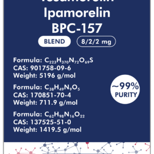 Tesamorelin, Ipamorelin, BPC-157 (8mg/2mg/2mg Blend)